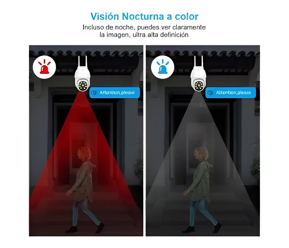 Cámara Robotica Exterior V380 Wifi Colo