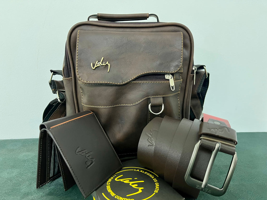 Trío Velez Bolso 26 cm Correa Billetera